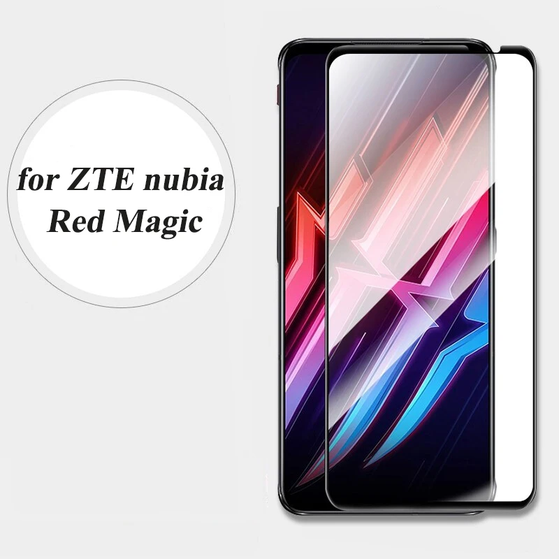 

For ZTE nubia Red Magic 5S 6 Pro Black Edge Tempered Glass Screen Protector For nubia Redmagic 6Pro FullCover 9D Protective Film