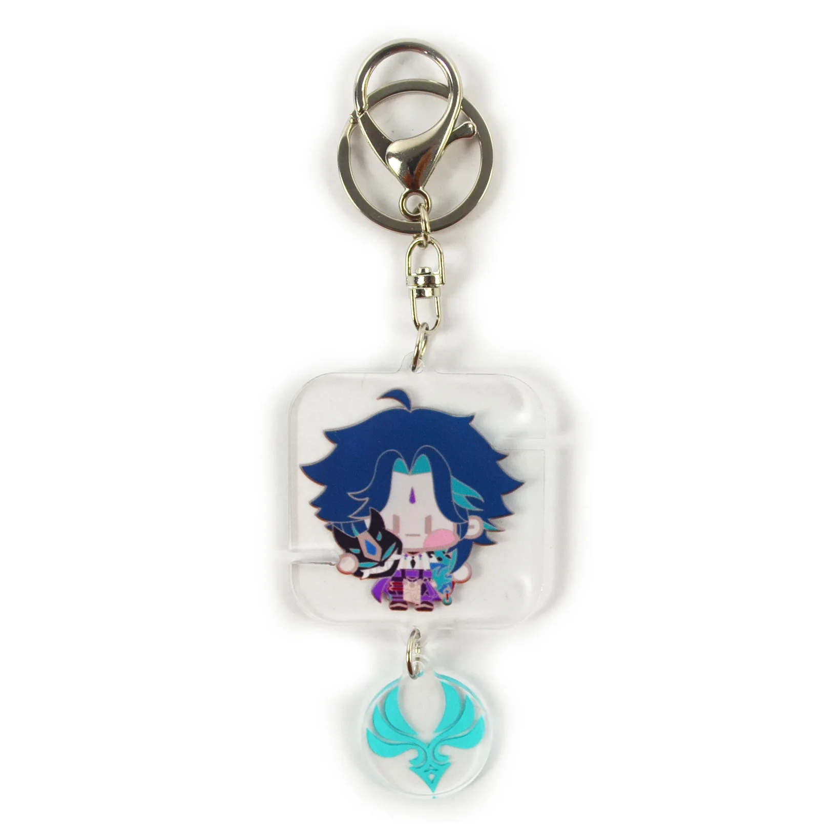 

Hot Game Genshin Impact Anime Keychain Cosplay Hutao Xiao Ganyu Albedo Zhongli Cute Cartoon Character Fans Collection Pendant