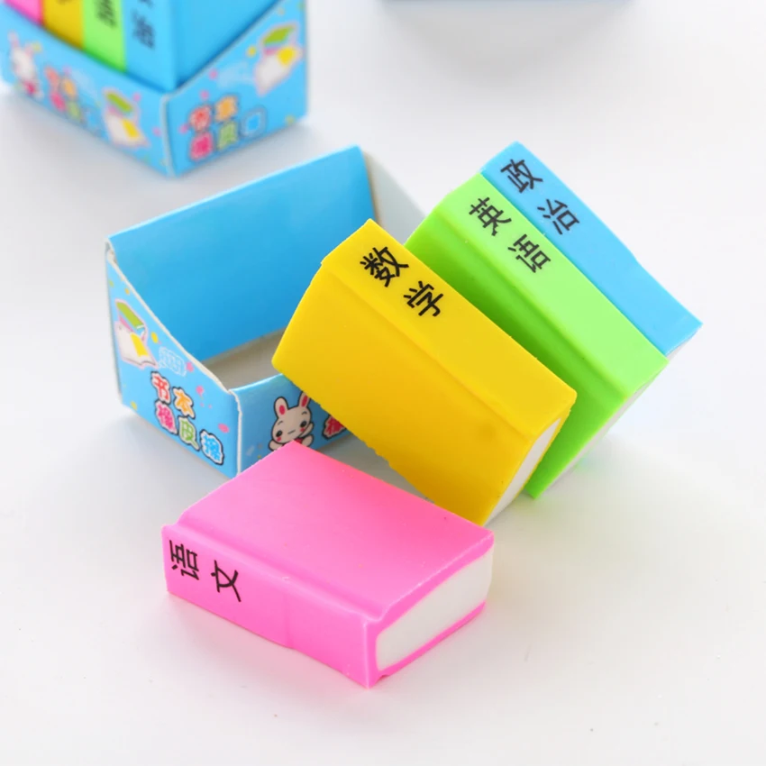 4 шт./компл. красочные учебное пособие Форма ластики студенты Канцтовары