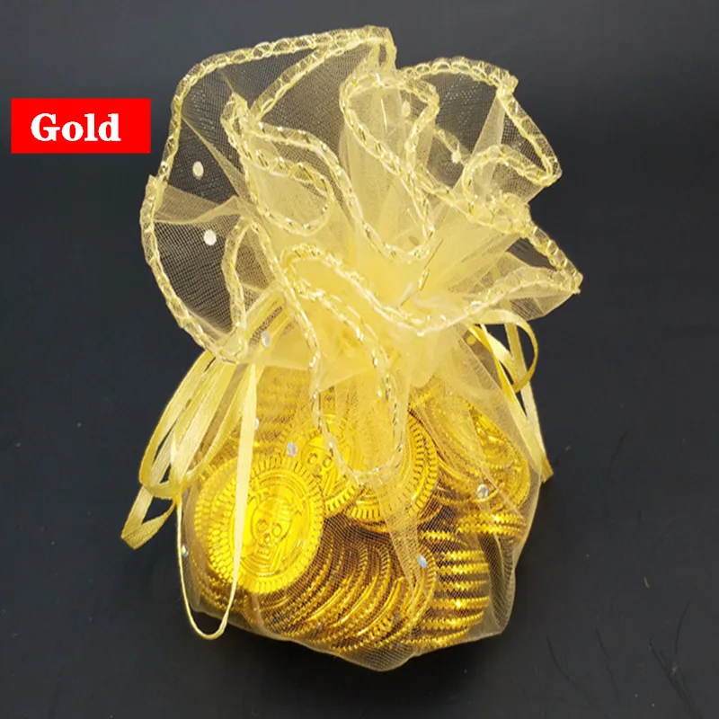 gold 50 шт 26 см большие мешочки из органзы Мешочки для украшений из органзы Свадебные сувениры и подарки круглый мешок из органзы марлевые элементы сладкий мешок 5Z - Цвет: gold