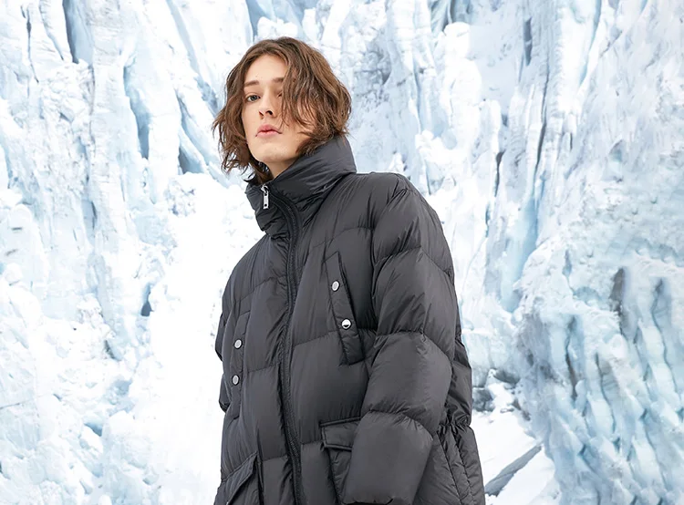 JackJones зимний мужской теплый длинный вертикальный воротник средней длины пальто пуховик | 218412553