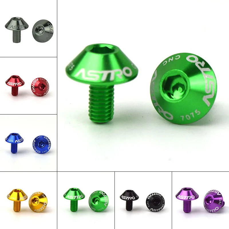 

2pcs Bicycle Water Bottle Cage Bolts CNC 7075 Aluminum Alloy M5x12mm Screws mtb Bike Holder Bracket Rack Kettle Accessories