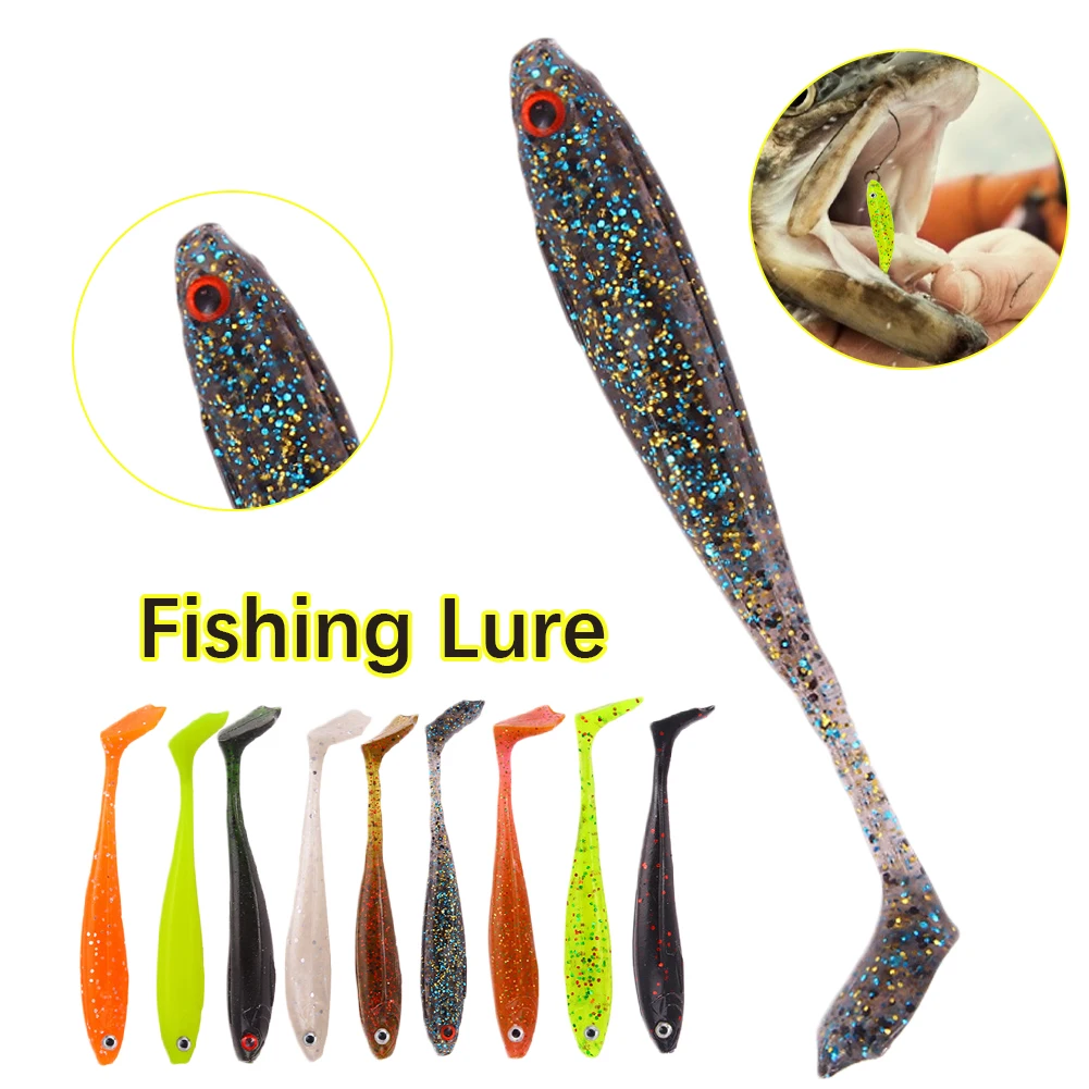 

1PCS Flash T-tail Soft Lure Bait 5g/8.4cm Silicone Lure Bait Outdoor Fishing Simulation Fake Bait Rock-tailed Fish Bait Dropship