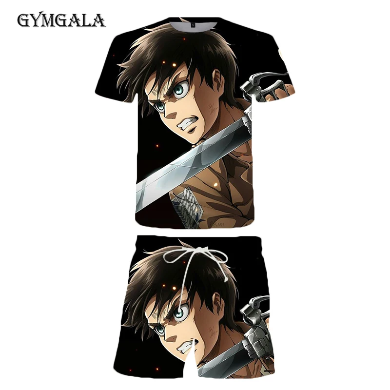 

3D T Shirts Casual Movie Attack On Titan Boy girl Fashion T-shirt Men Women Cartoon Tops Tee Summer beach pants shorts suit