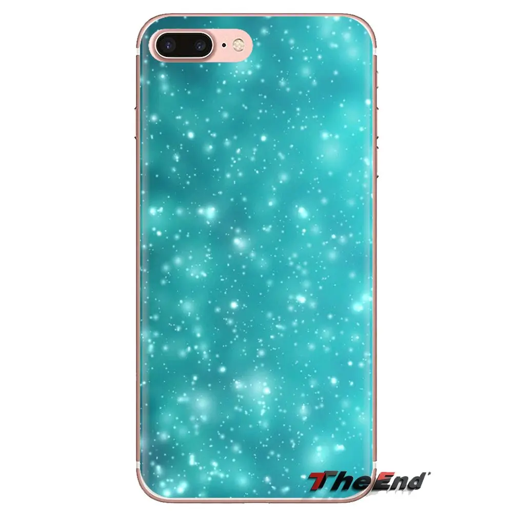Soft TPU Phone Case For Sony Xperia Z Z1 Z2 Z3 Z5 compact M2 M4 M5 C4 E3 T3 XA Huawei Mate 7 8 Y3II Teal Blue Glitter Background |