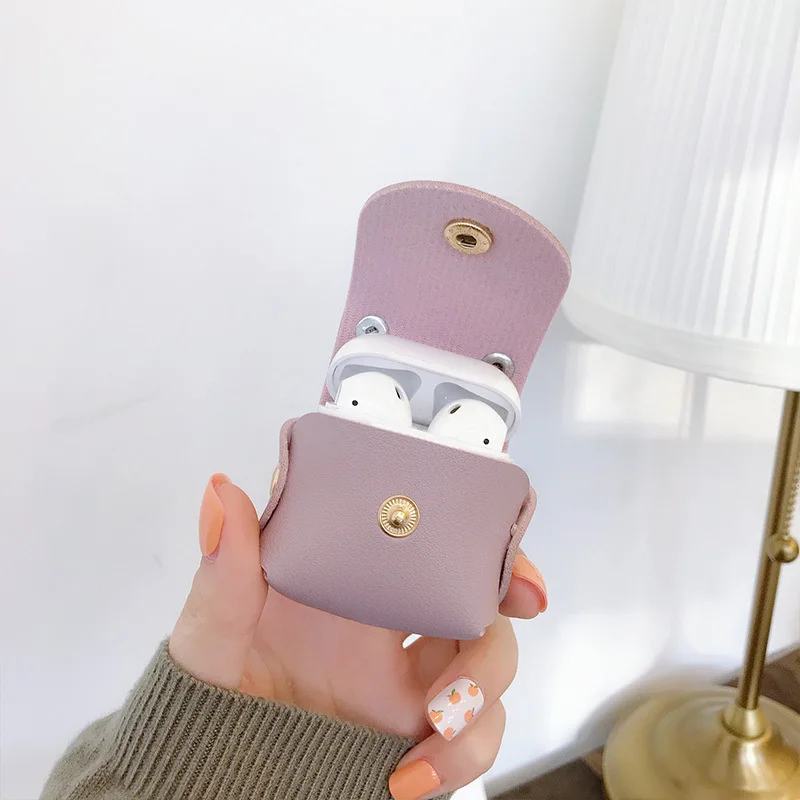 Чехол из кожи с милым декором и бахромой для наушников Apple Airpods 1 2 Pro.