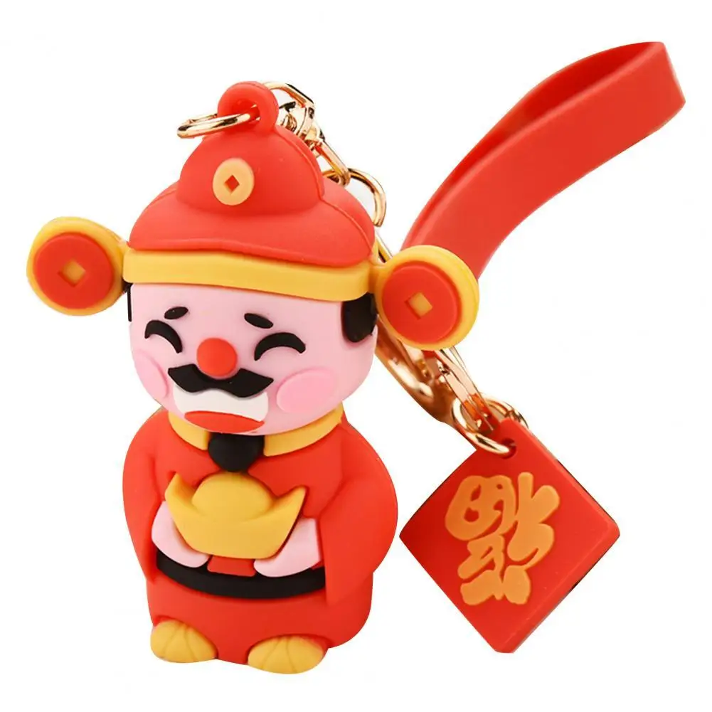 Мультяшный новогодний брелок для ключей с изображением бога богатства украшение