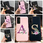 Чехол для Huawei Honor 30 Pro Plus, мягкий ТПУ матовый с буквами алфавита, с бампером EBG-AN10