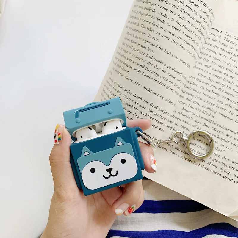 Чехол для AirPods с милым 3D рисунком авокадо, чехол для наушников Apple Airpods 2, силиконовый чехол для наушников Air pods, ремешок для наушников
