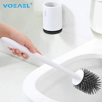 ecoco wall mount toilet brush tpr soft bristles toilet cleaner tools bathroom cleaning brush with bucket wc bathroom accessories