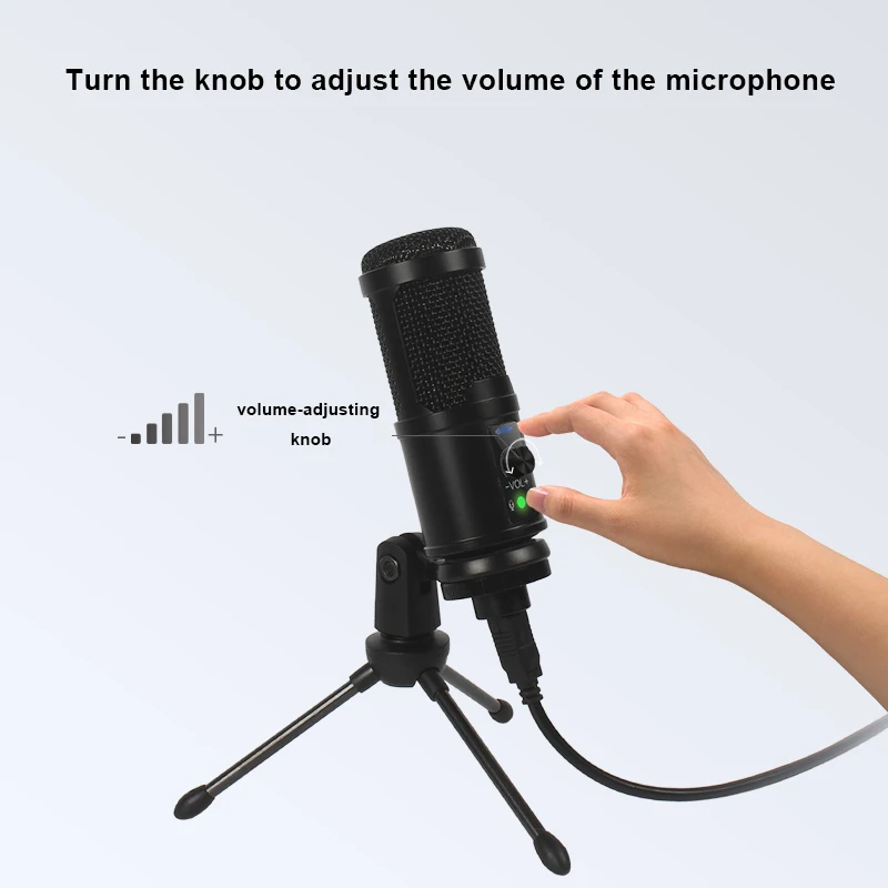 

USB Condenser Microphone Professional Recording PC Microphone with Adjustable Stand for Karaoke Video Gaming Streaming Mikrofon