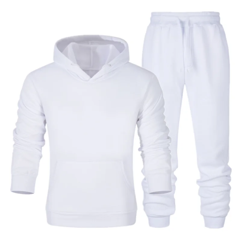 

2021 New Men Hoodies SuitTracksuit Sweatshirt Suit Fleece Hoodie+Sweat Pants Jogging Homme Pullover Sporting Suit