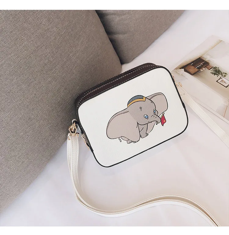 Disney новые женские сумки Новые Корейские дикие Модные Печатные камеры индивидуальность одно плечо натянутая маленькая квадратная сумка Кошельки