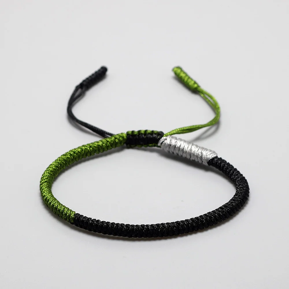 Многоцветный тибетский буддийский Плетеный вручную браслет-веревка с узлами