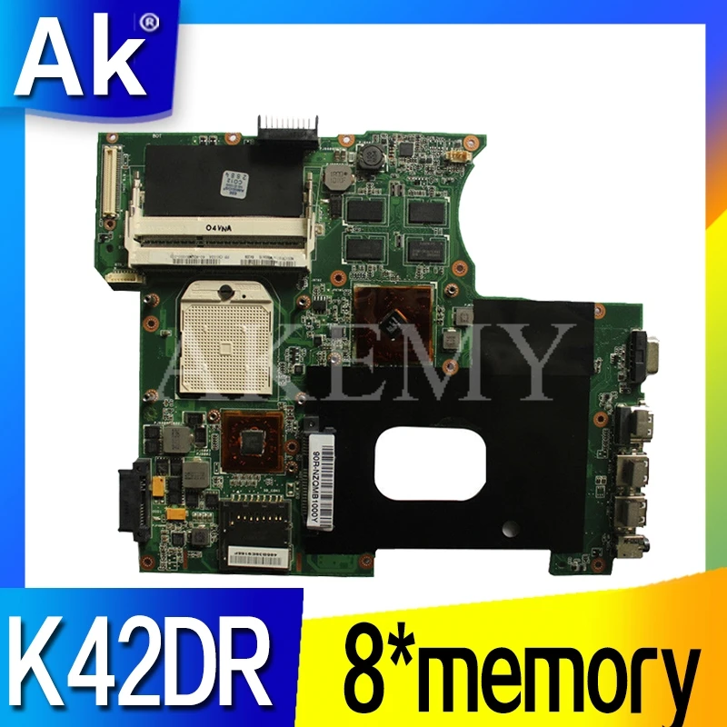 

Akemy Для For Asus K42DY A42D X42D K42DR K42D K42DE Loptop Материнские платы Mainboard с видео картой 8 * память испытания 100% работы