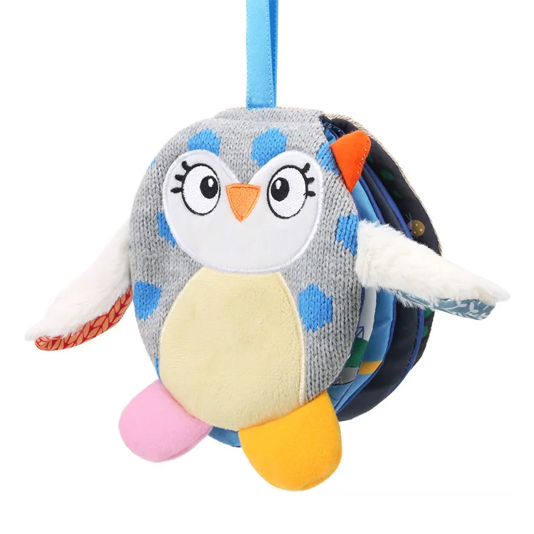 

Soft Owl Quite Book 6 Pages Baby Learning Educational Goodnight Books Rustle Sound Infant Stroller Hanging Rattle Toys