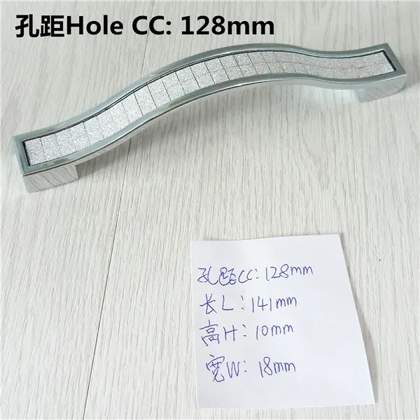 CC 128mm Silver 96 мм/128 мм/160 мм черные красные туфли с серебряными кристаллами ручки Кухня круглые ручки для шкафа; на ящики тянет комод дверные ручки для шкафа - Цвет: CC 128mm Silver