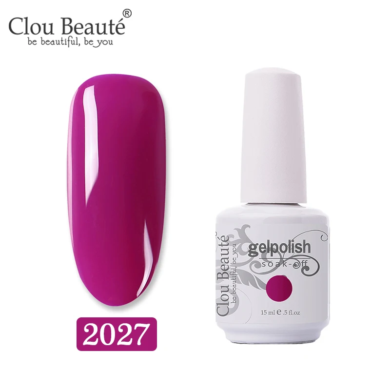 2027 Clou Beaute 15 мл цветной гель-краска УФ-гель для ногтей замачиваемый светодиодный лак для ногтей Гель-лак для ногтей Полупостоянный лак для ногтей - Цвет: 2027