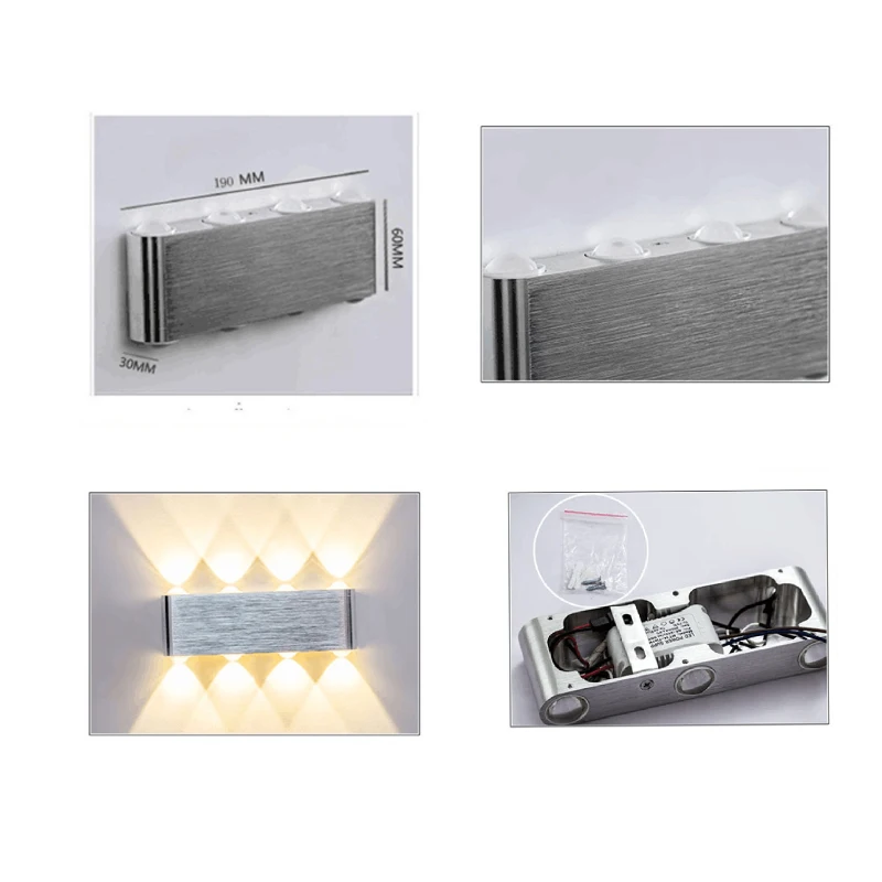 Светодиодный настенный алюминиевый светильник 6 Вт 8 современный светодиодный