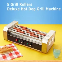 Hot Dogs Grill 5-roller Electric Hot Dog Maker Commercial Hot-dog Sausage Grill Roasting machine