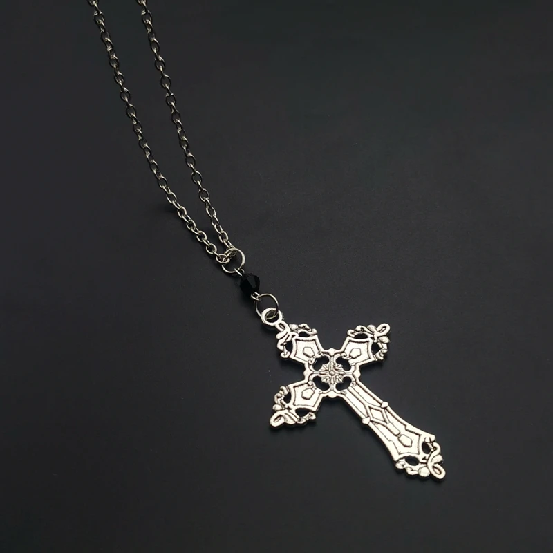 

Aesthetic Goth Vintage Cross Pendant Necklace Harajuku Chain Choker Collar Grunge Egirl Goblincore Women Men Accessories Jewelry