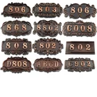 Европейская наклейка на дверь, Античная Медная наклейка на дверь, знак 3-4 номера, табличка на дверь отеля, индивидуальные пластиковые пронумерованные бирки