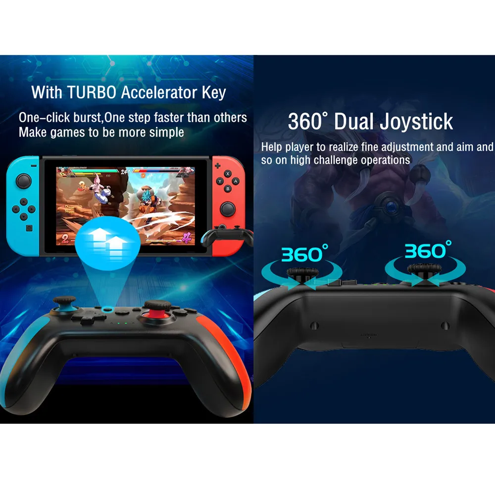 Беспроводной Bluetooth-контроллер 2 4G для Nintendo Switch Pro смартфонов ПК ТВ-приставок