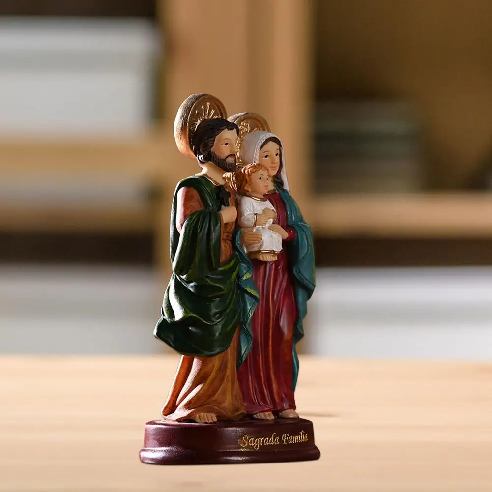 

1 шт., статуэтка святой семьи, Иисус Мария, Иосиф, статуя для украшения дома, статуя Иисуса Христа, миниатюрная скульптура Марии Иосифа