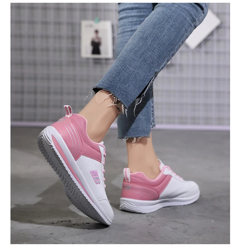 Size 35-41 New Fashion Tennis Shoes for Women Ultra-light Leather Blue Sneakers Gym Sport Shoes Tenis Feminino Basket Femme