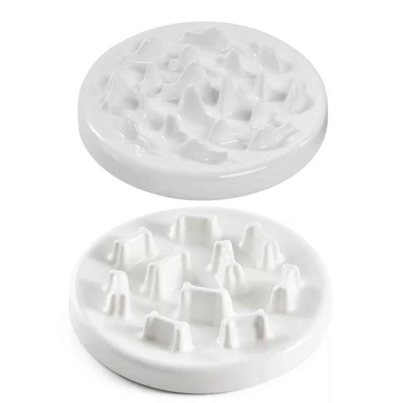 

Ceramic Slow Feeder Cats Bowl Interactive Bloat Stop Puzzle Pet Dogs Puppy Feeding Food Plate Dishes LXAF