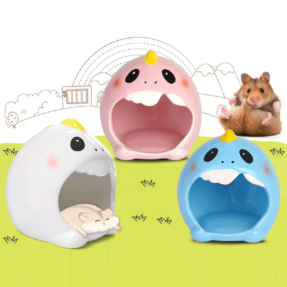 

Summer Pet Hamster Ceramic Cooling Nest Cartoon Shape Sleeping House Cute Cage
