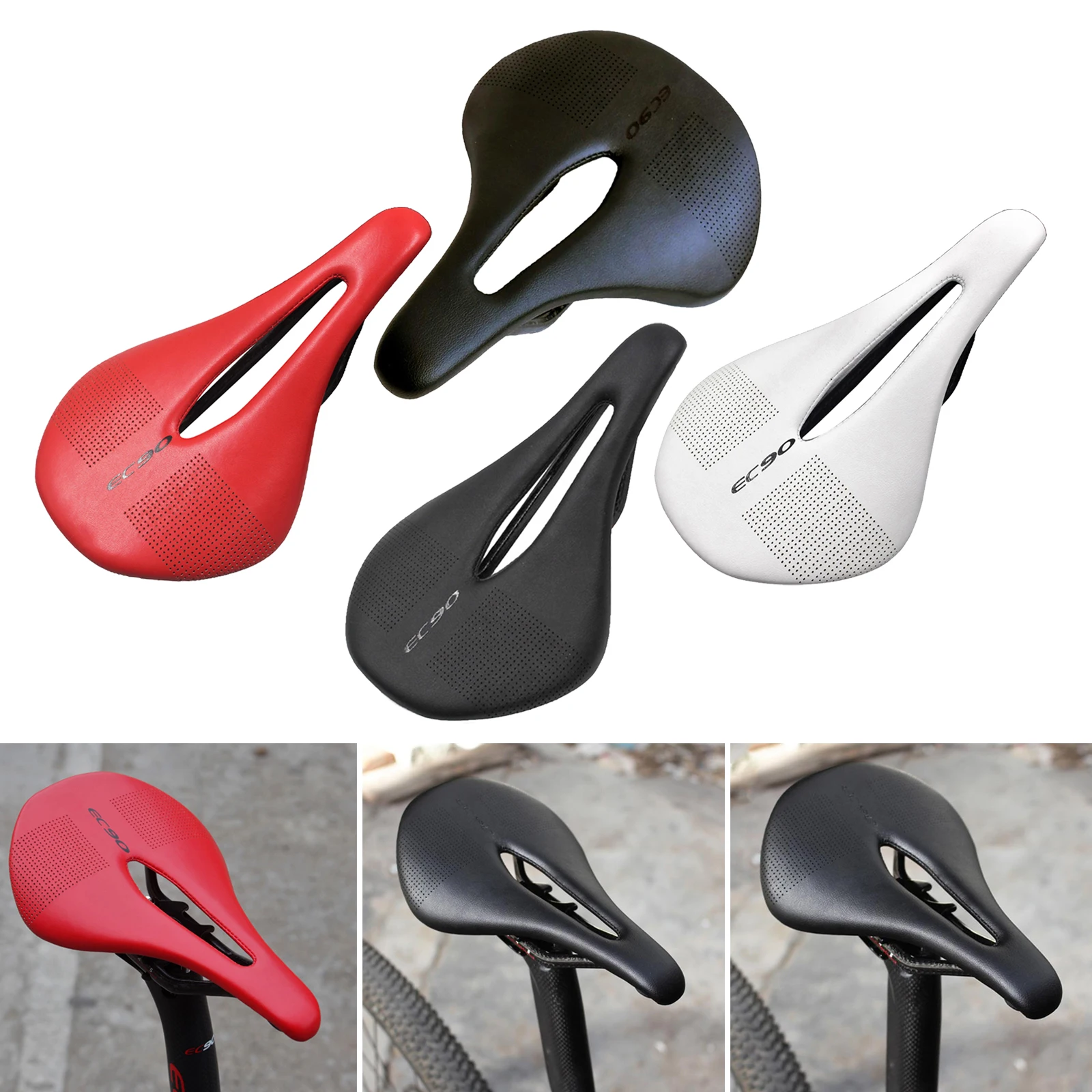 

Anti-Slip Bike Seat Mountain Road Indoor Bicycle Hollow Carbon Fiber Saddle Pad