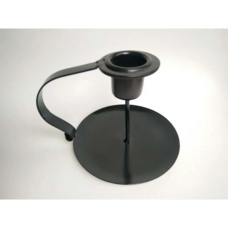 Ретро железный подсвечник простой черный держатель для свечи Chamberstick подсвечник держатель для узкой свечи подсвечник для свечного стенда для декора дома.