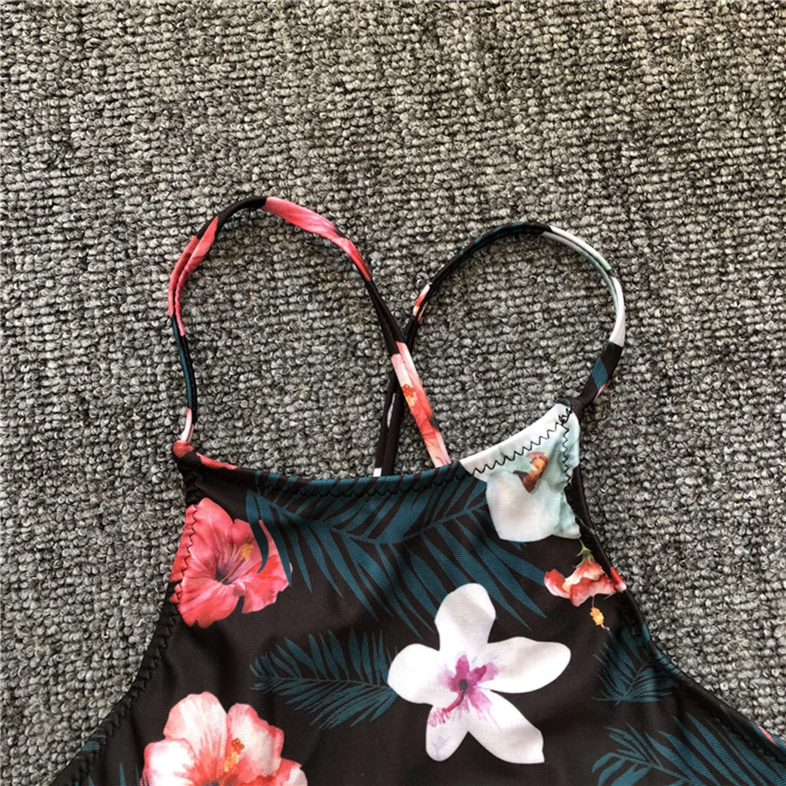 Женский купальный костюм из 2 предметов комплект бикини с цветочным принтом и