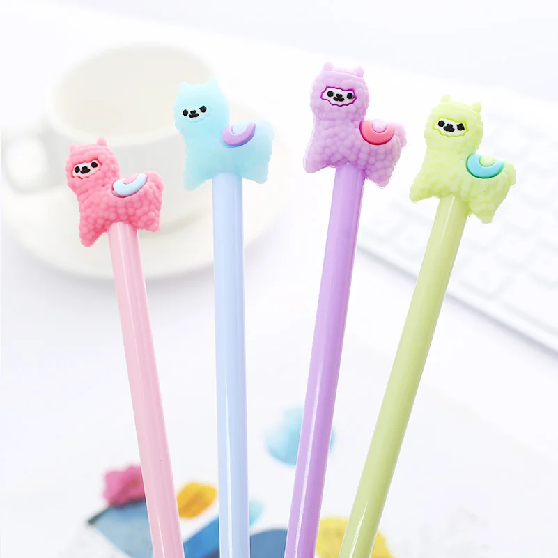 Colored Alpaca Gel Pen Cute Animal Stationary Goods Kawaii School Accessories Office Supply Kawai Stationery Party Favor Thing | Канцтовары