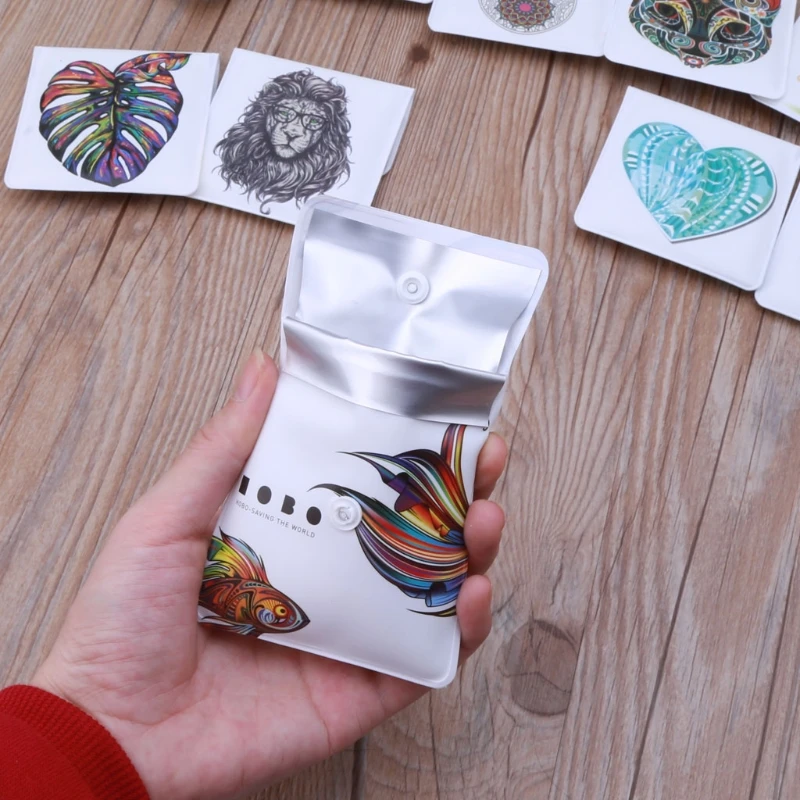 

5 Pack Portable Small Cigarette Pouch Compact Fireproof PVC Ashtray Pocket X7XB