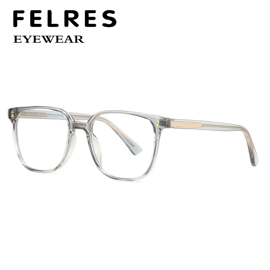 

FELRES Ladies Classic Square Fashion Optical Glasses Anti-blue Light Glasses Frame Men Retro TR90 Frame Eyewear F2084