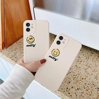 luxury creative personality side smiley for apple iphone 11 12 pro max case mini x xs xr 7 8 plus se 2020 liquid silicone cover