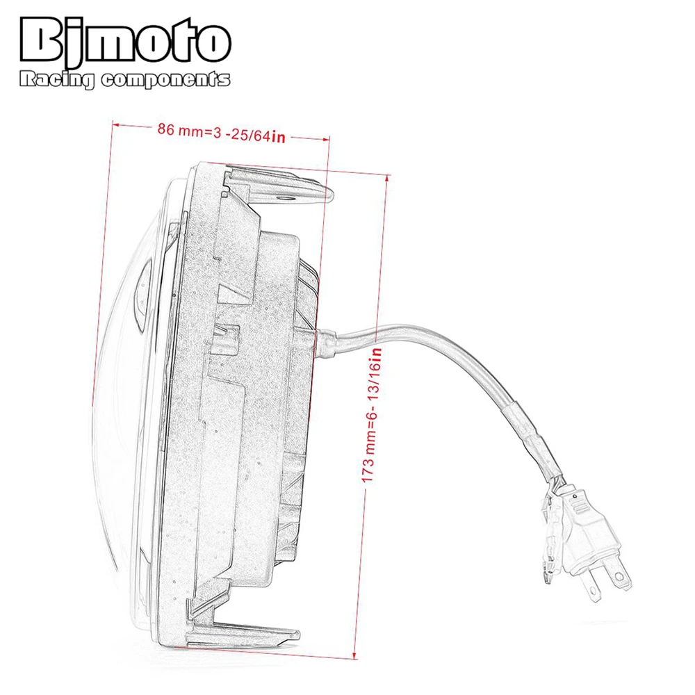 7 дюймовая светодиодная круглая фара Bjmoto для Honda CB400 V tec 6000K VTEC CB500 CB1300 Hornet250 600 VTR250
