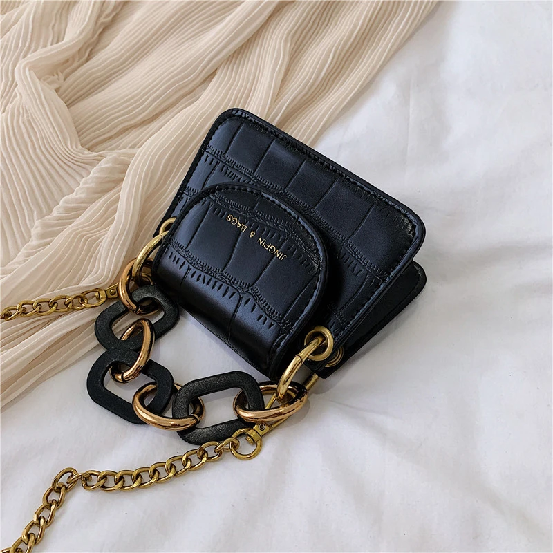 Крокодиловый узор мини сумки через плечо для женщин женские дизайнерские цепи сумки через плечо кожаные кошельки и сумки