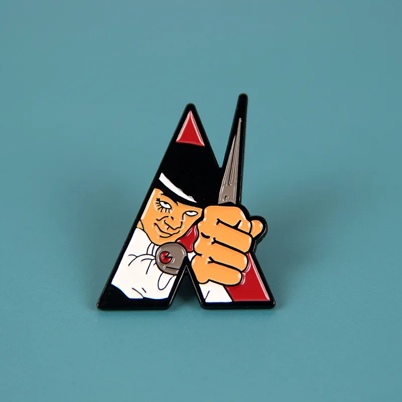 Мужская металлическая брошь Алекс нож оранжевая в европейском и американском