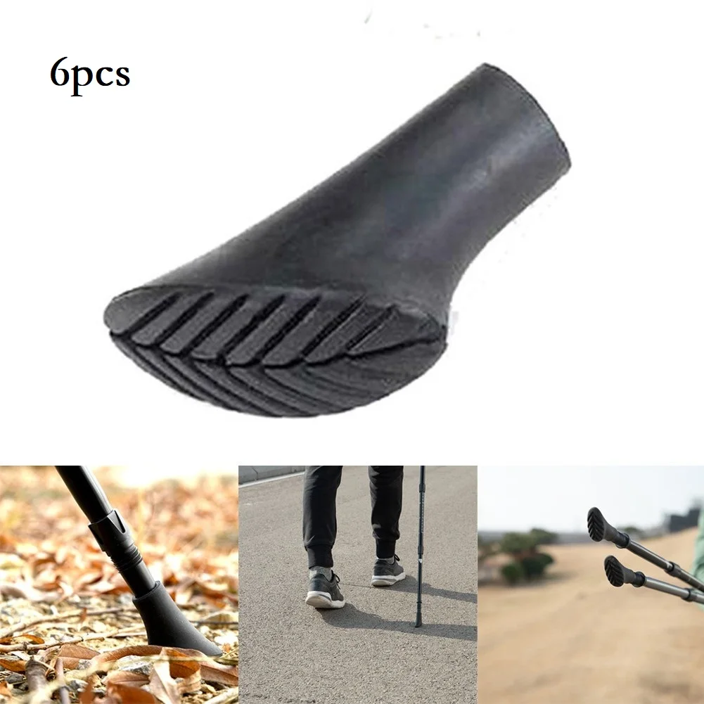 

6Pcs Rubber Reinforced Tip End Cap Hiking Walking Stick Trekking PoleTip Cover Durable Trekking Pole Foot Climbing Accessories