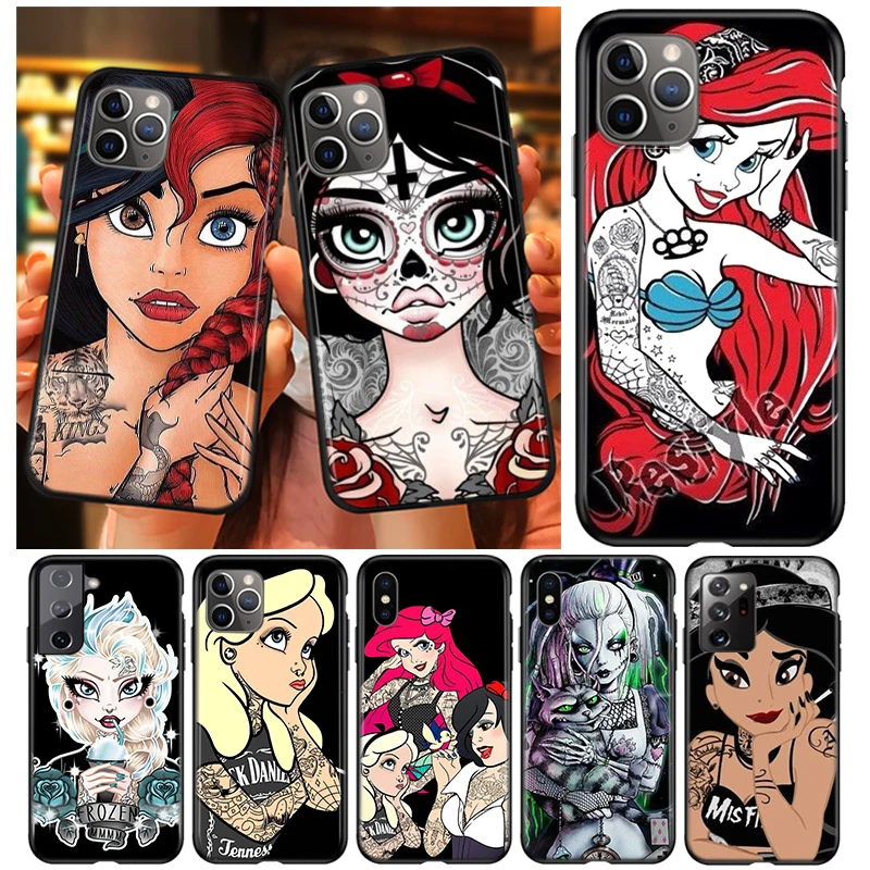 for xiaomi poco f3 m3 x3 gt tattoo disney princess for iphone 13 mini pro max samsung galaxy s21fe a03s a22 a02 phone case free global shipping