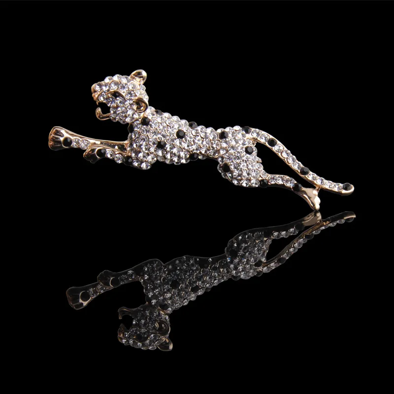 2019 модная новинка бегущая леопардовая Хрустальная булавка на лацкане