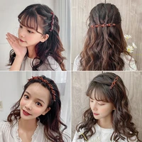 simple hollow headband hair accessories transparent solid color hairpin bangs clip headband hairdressing tools woven headband