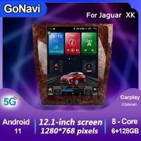 gonavi android 11 car radio central multimedia intelligent system tonch screen with carplay gps navigation mp5 for jaguar xk