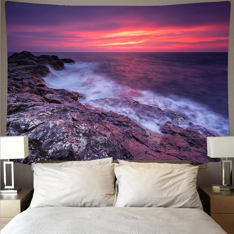 

Seascape reef scenery cheap tapestry art psychedelic wall hanging beach towel mandala decorative thin blanket yoga GT112