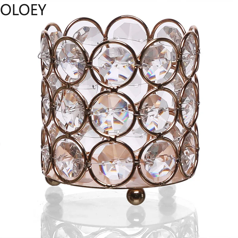 Свадебный подсвечник Хрустальный декор Настольный чашка романтический чайный