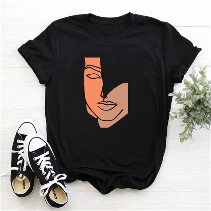 

Модные летние топы, футболка, женская модная футболка, футболка с графическим рисунком и круглым вырезом, свободная футболка в стиле Харадз...