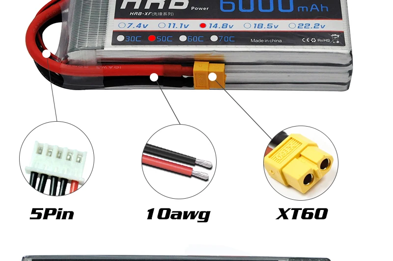 HRB 4S 14,8 V Lipo аккумулятор XT60 1800 2200mah 2600mah 3000mah 3300mah 4000mah 5000mah 6000mah 10000mah 12000mah 22000mah RC запчасти